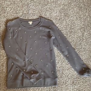 Jcrew grey jeweled sweatshirt